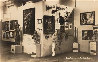 (DEGENERATE ART SHOW) Suite of 5 rare, real photo Third Reich postcards of modernist artworks in a later